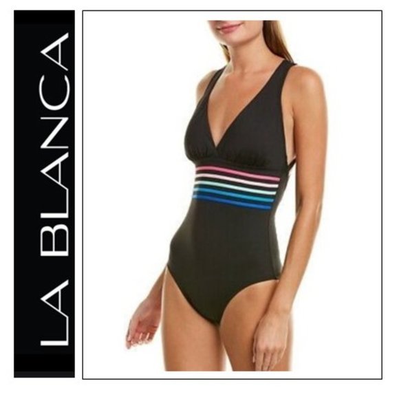 La Blanca Womens Spectrum Crossback One-Piece - Picture 3 of 8
